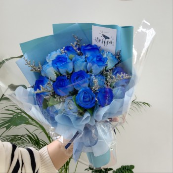 투톤비누꽃 졸업식꽃다발