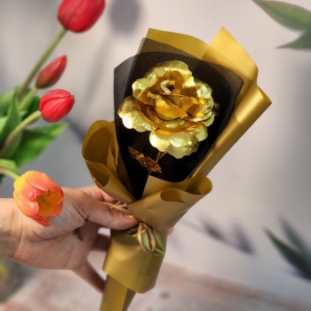 금장미 한송이 단체꽃다발 로즈데이 성년의날 기업용 단체선물 교회