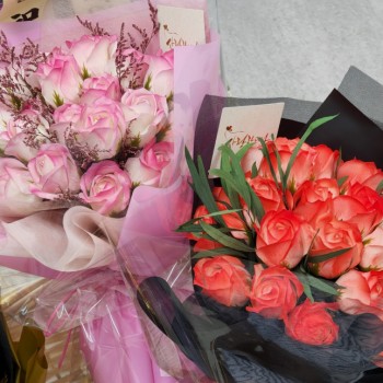 빨간,핑크장미 투톤레드,투톤핑크 비누꽃 장미꽃다발 프로포즈 기념일 부부의날 로즈데이