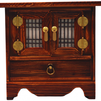 원목 창살 1단 전화대(小)